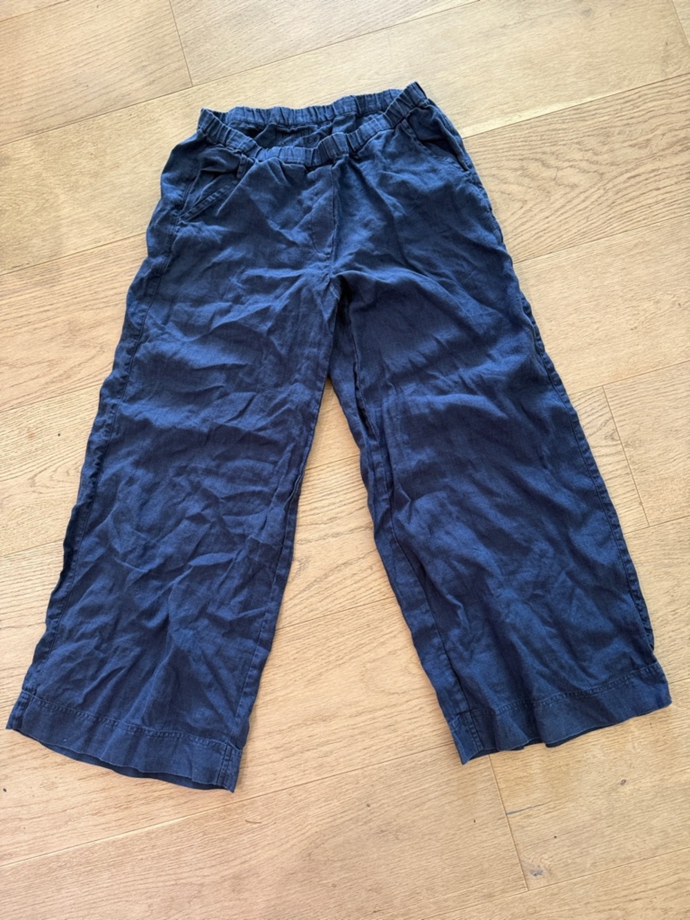 Frank & Eileen Maisie Women’s Linen Navy Wide-Leg Pants XS